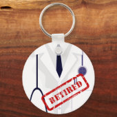 メディカルラボコートジャケットドクターキーチェ退職したーン キーホルダー (正面)