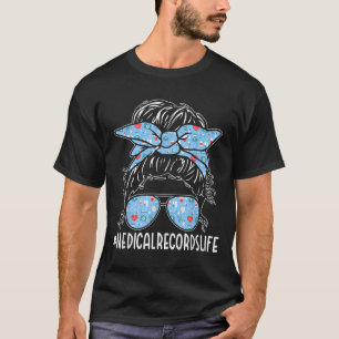 メディカルレコードウィーク感謝の気持ち メッシー バン 女性 Tシャツ