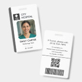 メディカルロゴ技術者ナースグレーID写真 バッジ (正面＆裏面)