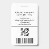 メディカルロゴ技術者ナースグレーID写真 バッジ (裏面)