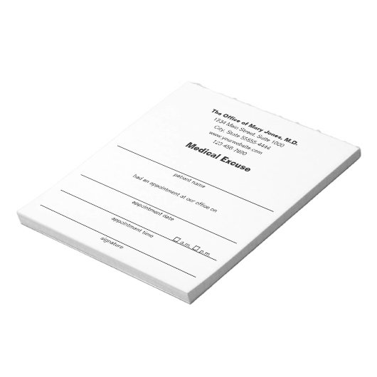 メディカル弁解ドクターズノート白黒テンプレート ノートパッド (回転)