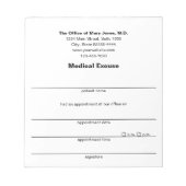 メディカル弁解ドクターズノート白黒テンプレート ノートパッド (正面)