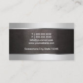 メディカル縁どメタルおよびレザーの背景 名刺 (裏面)