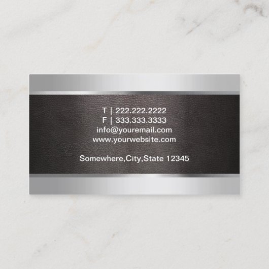 メディカル縁どメタルおよびレザーの背景 名刺 (裏面)