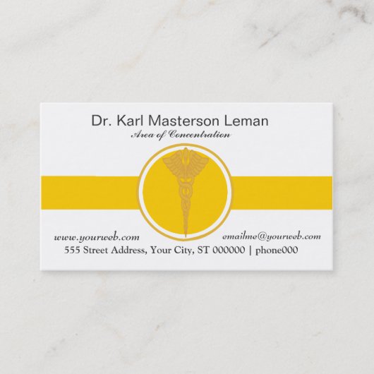 メディカル·ドクターズ·アポイントメント·ゴールデン·カデュセス 予約カード (正面)