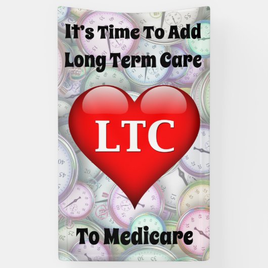 メディケアに長期気に追加時間 横断幕 (縦)