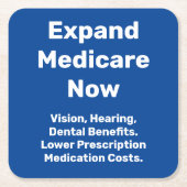 メディケアを拡大 スクエアペーパーコースター (正面)