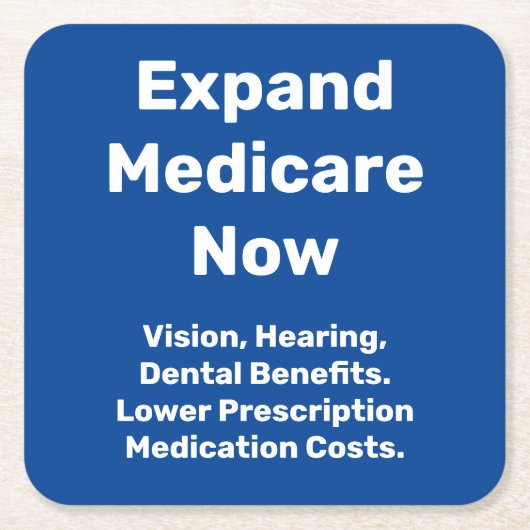 メディケアを拡大 スクエアペーパーコースター (正面)