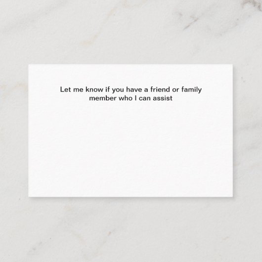 メディケア健康保険コンサルタントの写真 名刺 (裏面)