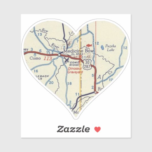 メディシンボウワイオミングヴィンテージマップ シール (シート)