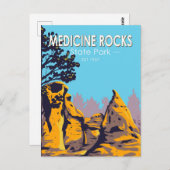 メディシンロックス州パークモンタナヴィンテージ ポストカード (正面/裏面)