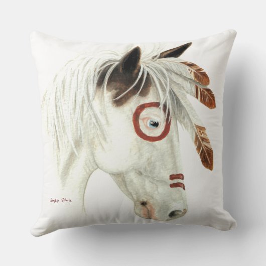 メディシン威厳のあるハットポニーホースアートバイビハレ クッション (裏面)