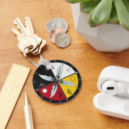 メディシン・ホイール・マンダラ・ラウンド先住民 キーホルダー