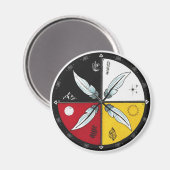 メディシン・ホイール・マンダラ・ラウンド先住民 マグネット (正面/裏面)