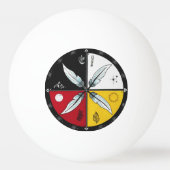 メディシン・ホイール・マンダラ・ラウンド先住民 卓球ボール (正面)