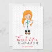 メディックジンジャーメスドクターレッドスクリプト水玉模様 サンキューカード (正面)