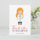 メディックジンジャーメスドクターレッドスクリプト水玉模様 サンキューカード (スタンド正面)