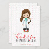 メディックドクターレッドタイポグラフィ水玉模様 サンキューカード (正面/裏面)