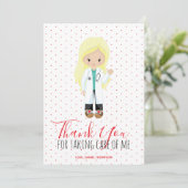 メディックブロンドドクターレッドタイポグラフィ水玉模様 サンキューカード (スタンド正面)