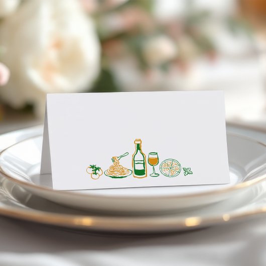 メディテレーニアンスタイルのイタリアン プレイスカード