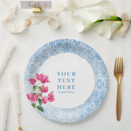 メディテレーニアンタイルパターン ペーパープレート