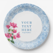 メディテレーニアンタイルパターン ペーパープレート (正面)