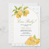 メディテレーニアンチャオベイビーイタリアンレモンベイビーシャワー 招待状 (正面)