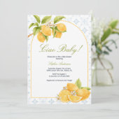 メディテレーニアンチャオベイビーイタリアンレモンベイビーシャワー 招待状 (スタンド正面)