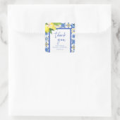 メディテレーニアンブルーレモン ブライダルシャワーの感謝 スクエアシール (バッグ)