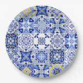 メディテレーニアンモザイクタイルベビーシャワー ペーパープレート (正面)