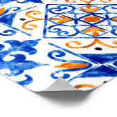 メディテレーニアンレモン誕生日ウェルカム ポスター (角)