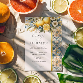 メディテレーニア  タイルの花 イタリアン ポジターノ レモン 招待状