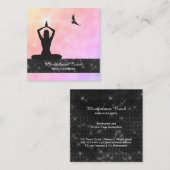 *～*メディテーショングリッターバードイーグルパステルヨガ スクエア名刺 (正面/裏面)