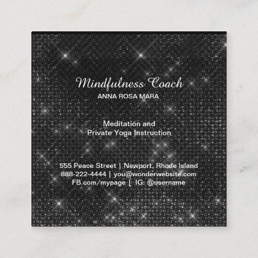 *~*メディテーショングリッターバードイーグルパステルヨガ スクエア名刺 (裏面)