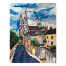 メディバルバイユー大聖堂フランスポスター