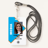 メディ企業のア写真I.D.イベントプレスパス バッジ (正面ランヤード)