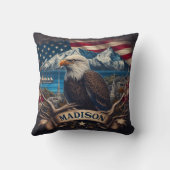 メディ威厳のあるソン景観を見下ろすイーグル クッション (裏面)