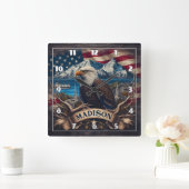 メディ威厳のあるソン景観を見下ろすイーグル スクエア壁時計 (ホーム)