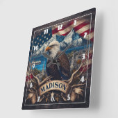 メディ威厳のあるソン景観を見下ろすイーグル スクエア壁時計 (傾斜)