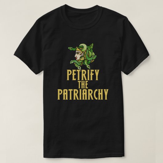 メデューサで家父長制を石化させろ Tシャツ (デザイン正面)