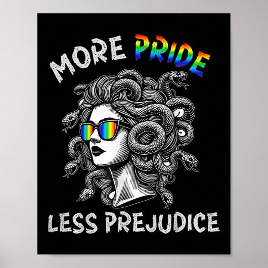 メデューサ 虹の色 プライドを掲げ偏見をなくそう LGBTQ+ 平等 ポスター (正面)
