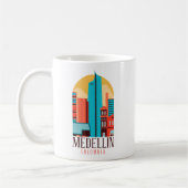 メデリンクールコロンビアヴィンテージ街並み コーヒーマグカップ (左)