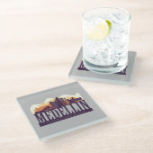 メデリンコロンビアスカイラインシティ土産 ガラスコースター (アングル)