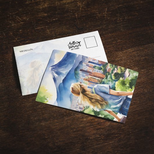 メデリンコロンビア水彩絵葉書 招待状