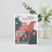 メデリンコロンビア美術ヴィンテージ旅行イラストレーション ポストカード (スタンド正面)