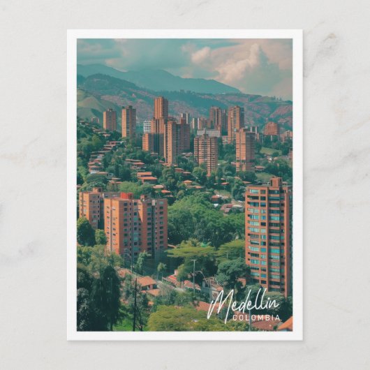 メデリン・コロンビア・アート旅行で有名な場所 ポストカード (正面)