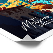 メトソヴォギリシャ美術ヴィンテージ旅行イラストレーション ポスター (角)