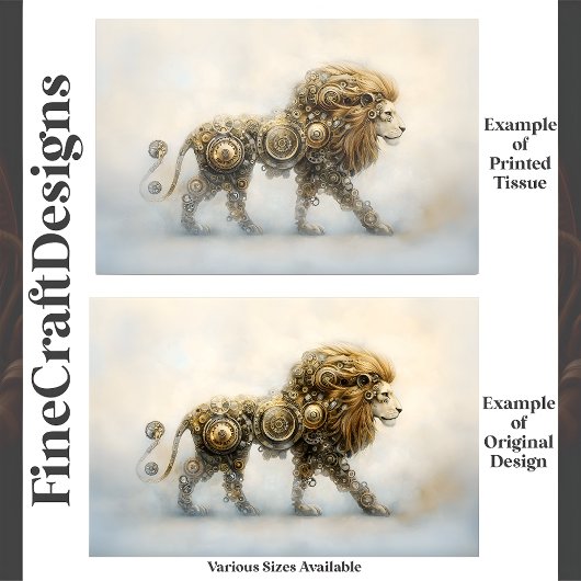 メトタリック・スチームパンク・ライオンホイールコグスE8Rデコページ 薄葉紙