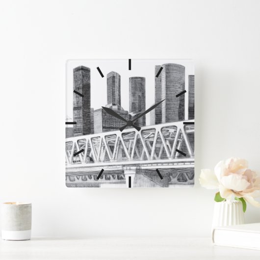 メトロの橋 スクエア壁時計 (ホーム)