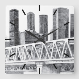 メトロの橋 スクエア壁時計